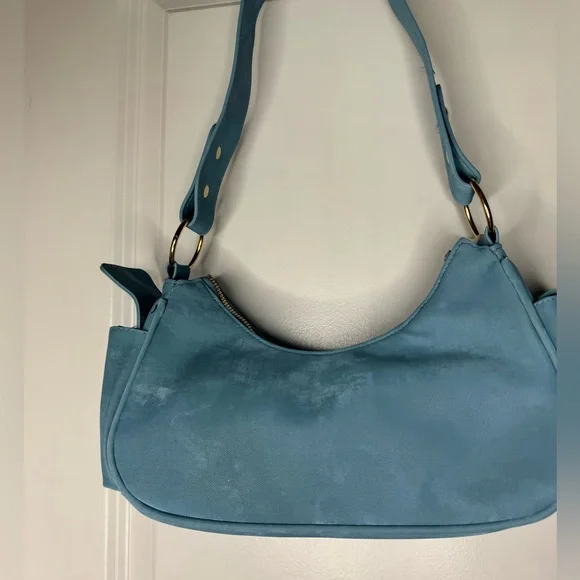 Aeropostale Light Blue Shoulder Bag with Charm Detail purse charms Y2K style - Picture 6 of 10